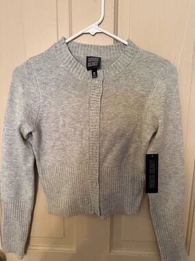 Derek Heart Light Gray Button Cardigan